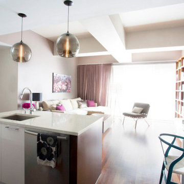 Kitchen Island Stamen Pendants Featured in Designer's Sustainable Starter Apartm