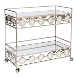 Worlds Away Carr Silver Leafed Bar Cart - Bar Carts