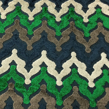 Lennon Cut Velvet Upholstery Fabric, Emerald