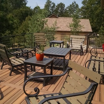 Amazing Composite Deck with Custom Railing and Under-Deck Drainage System
