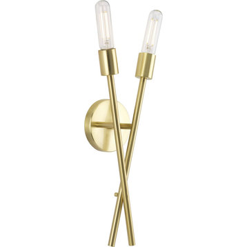 Astra Collection Two-Light 18" Satin Brass Modern Wall Sconce