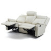 Glory Furniture Ward Faux Leather Double Reclining Sofa in Pearl