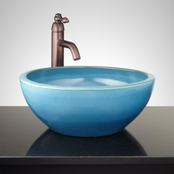 CAPELO HAND-GLAZED VESSEL SINK - PACIFIC BLUE - Bathroom Sinks