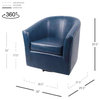 Ernest Bonded Leather Swivel Chair, Blue