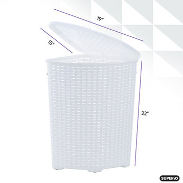 Corner Laundry Basket,50 liter Laundry Hamper with Easy Stay Open Lid.
