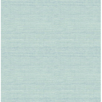 Agave Aqua Faux Grasscloth Wallpaper, Bolt