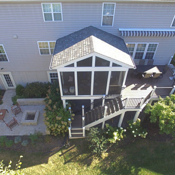 TimberTech Mocha deck and porch with Ashwood border in Germantown MD