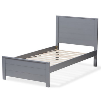 Catalina Modern Classic Mission Style Gray-Finished Wood Twin Platform Bed