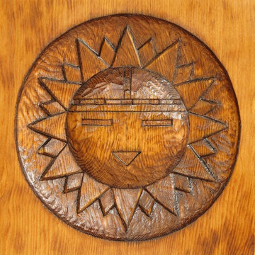 10 Panel Door with Mimbres Sun Carving
