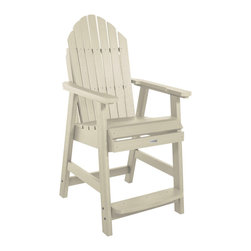 Highwood USA - Hamilton Counter Height Deck Chair, Whitewash - Outdoor Bar Stools And Counter Stools