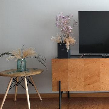 Dowbohr slim and simple beauty design epoxy river side table