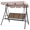 Outdoor 3-Person Canopy Swing for Porch Patio or Deck