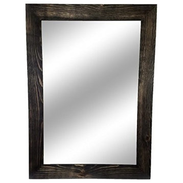 Shiplap Style Vanity Mirror, Ebony, 24" X 30", Vertical