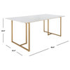 Safavieh Couture Rosie Marble Top Dining Table White/Gold