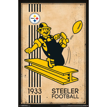 Pittsburgh Steelers Retro Logo Poster, Unframed Version