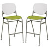 Home Square Stack Fabric Upholstered Seat Barstool in Avocado - Set of 2