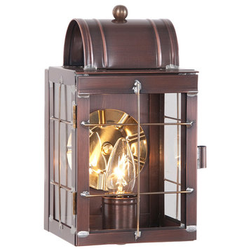 Small Wall Lantern, Antiqued Solid Copper