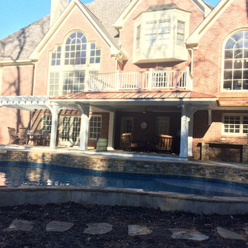 Pool cabana,deck,arbor