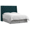 Williams King Nail Button Tufted Wingback Headboard, Mystere Peacock
