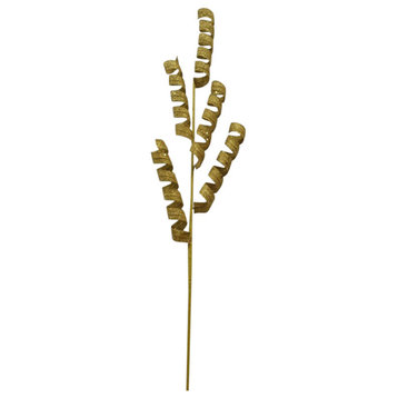 42" Gold Glitter Pick With 5 Twirled Branches
