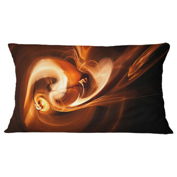Fractal Smoke Texture Brown Abstract Throw Pillow, 12"x20"