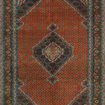 Noori Rug - Fine Vintage Distressed Aylin Rust/Navy Rug, 6'2x9'5 - Uniquely hand knotted, this Fine Vintage Distressed Aylin rug has been crafted using fine quality wool so it lasts for years to come. Subtle signs of wear to give it a personal touch making it a true one-of-a-kind.