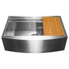 AKDY 33"x22"x9" Apron Farmhouse Handmade Stainless Steel Kitchen Sink