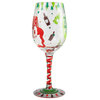 "Dreaming of Wine Christmas" Wine Glass by Lolita