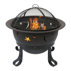 Oil Rubbed Bronze Outdoor Firebowl With Stars and Moons
