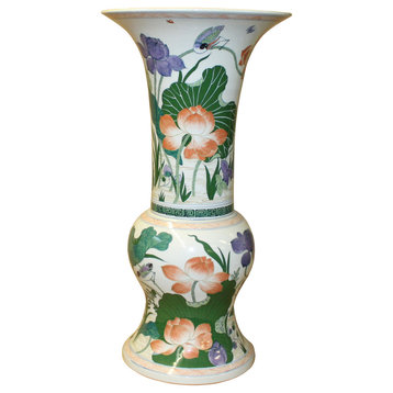 Chinese Handmade Porcelain Flower Tall Art Vase Hcs4881