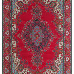 Bareens Designer Rugs - Vintage Antique Persian Tabriz Grant Wool Rug - Create a new dimension of style in your space with this breath-taking antique hand knotted Persian rug. Made in Iran, this gorgeous hand-knotted rug features all vegetable dyes and 100% wool, adding luxurious texture and appearance. This gorgeous antique rug features an intricate design with a unique detailed border. Featuring an awe-inspiring color pallet and an intricate design handmade by skilled artisans is a great addition to any decor. Bring luxury and extravagance to your living space with this luxurious rug.