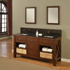 70" Espresso Xtraordinary Spa Double Vanity Sink Cabinet With Black Granite