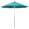9' Fiberglass Umbrella Pulley Open Silver Anodized, Sunbrella, Aruba