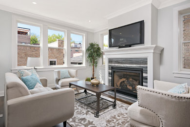 Family room - transitional family room idea in Chicago