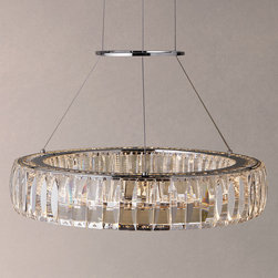 John Lewis Melody Crystal LED Round Diner Ceiling Light - Chandeliers