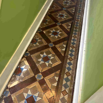 Wax Coated Victorian Tiled Hallway Renovated in Addlestone