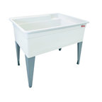 Mustee Bigtub Utilatub Floor-Mount 24-inx40-in Laundry Tub, White, 40"x23"x34"