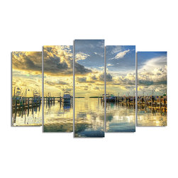 Ready2HangArt - Ready2hangart Bruce Bain 'Boat Dock' Canvas Wall Art - Prints And Posters