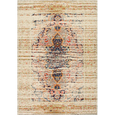 Nuloom Hazy Damask Medallion Mirage Area Rug, Sand 9'x12'