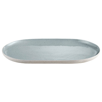 Sablo Oval Serving Plate, 13.8", Stone