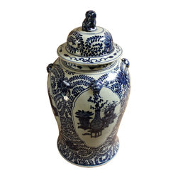 Blue & WhiteChinese Blue & White Flowers Vases Theme Porcelain Large General Jar - Decorative Jars And Urns