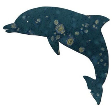 Small Dolphin Ceramic Swimming Pool Mosaic 6", Teal