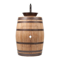 Premier - Wine Barrel Vanity Package with 15" Round Wired Rim Vessel Sink and Vessel Fi... - Bathroom Vanities And Sink Consoles