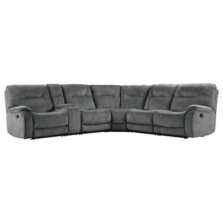 Parker Living Cooper 6 Piece Modular Manual Reclining Sectional, Shadow Grey