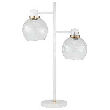 Metal 28" 2-light Table Lamp,matte White