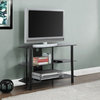 TV Stand, 36", Console, Tempered Glass, Black