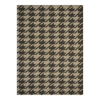 Rugsotic Carpets Hand Woven Flat Weave Kilim, Contemporary Wool Area Rug,  Cream,Wine, 10'x14' 