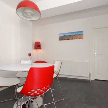 Clever, modern design and bright colours combined for a unique, unusual kitchen