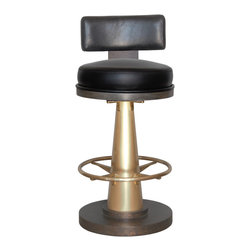 Brass or Copper Cone Bar Chair (Raised Back) - Bar Stools And Counter Stools