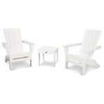 Polywood - Polywood Quattro 3-Piece Adirondack Set, White - Simple to fold flat and travel with you by removing two pins at the front of the chair, the Quattro Folding Adirondacks and the POLYWOOD Modern Side Table will create a relaxing spot on your porch, patio, or beach space. This set is constructed of durable POLYWOOD lumber available in a variety of attractive, fade-resistant colors and will never require painting, staining, or waterproofing.